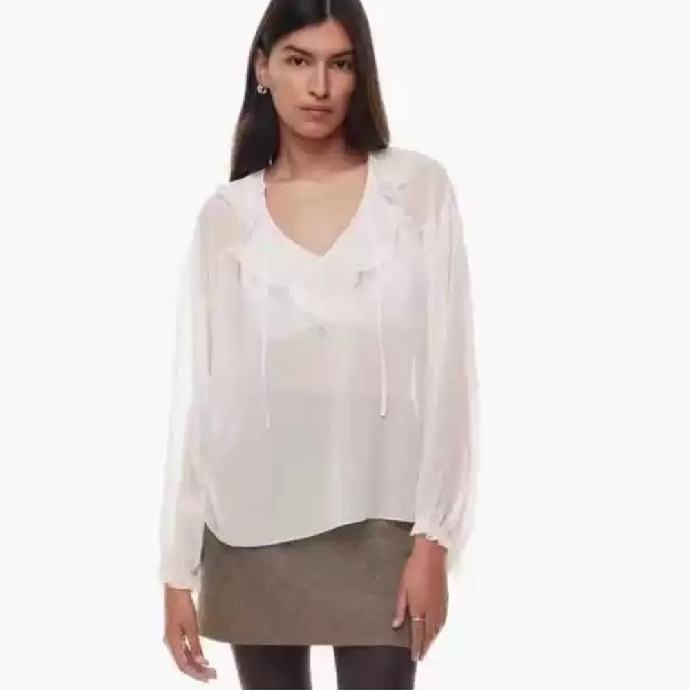 Wilfred Cream Ruffled Bib Collar Blouse